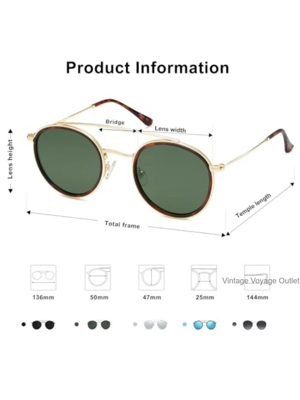 Retro Round Double Bridge Sunglasses - UV400 Polarized Men Women